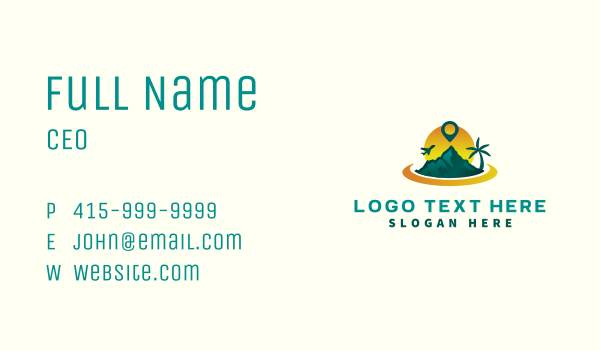 Island Vacation Travel Business Card Design Image Preview