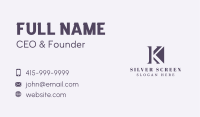 Elegant Business Letter K Business Card Image Preview