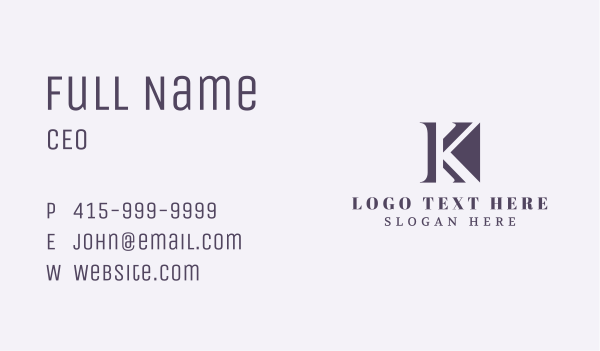Elegant Business Letter K Business Card Design Image Preview