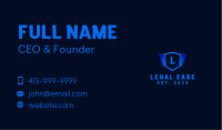Tech Safety Shield Letter Business Card Design