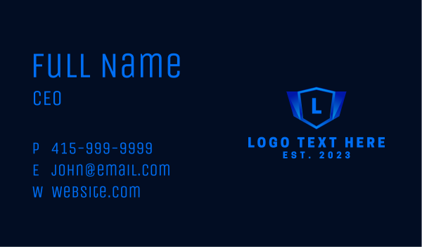 Tech Safety Shield Letter Business Card Design Image Preview
