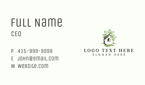 House Tree Landscaping Business Card Design Image Preview