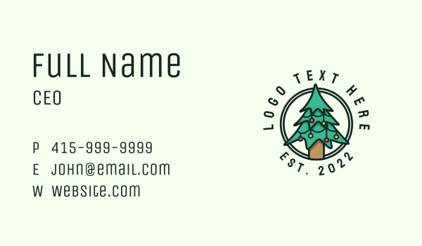 Christmas Tree Badge  Business Card Design Image Preview