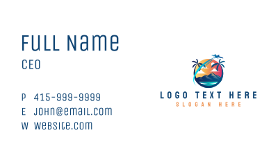 Beach Island Airplane Business Card Image Preview