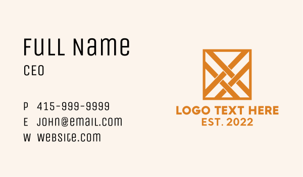 Orange Square Weave Textile  Business Card Design Image Preview