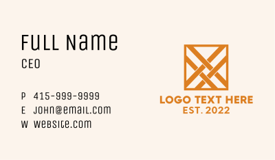 Orange Square Weave Textile  Business Card Image Preview