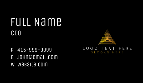 Luxe Pyramid Triangle Business Card Design Image Preview