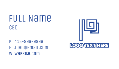 Blue Flag Outline Business Card Image Preview