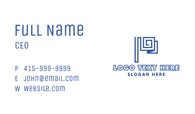 Blue Flag Outline Business Card Image Preview