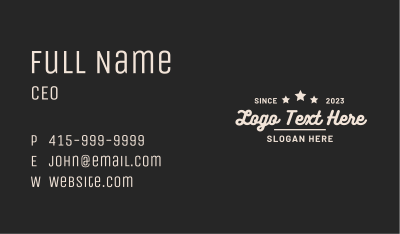 Star Hipster Wordmark Business Card Image Preview