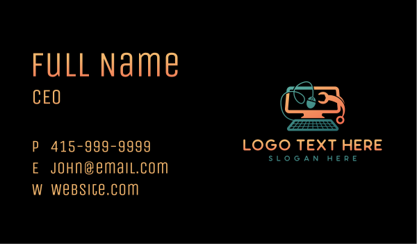 Online Computer Programming Business Card Design Image Preview