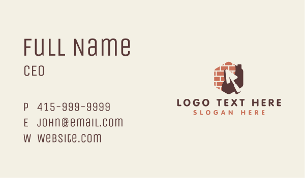 Brick Masonry Trowel Business Card Design Image Preview