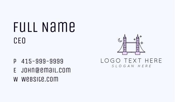 Tower Bridge Night Business Card Design Image Preview