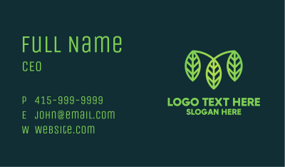 Organic Green Leaves Business Card Image Preview