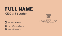 Business Advisory Letter E Business Card Design