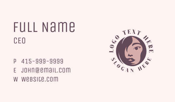 Round Woman Face Business Card Design Image Preview