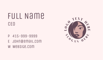 Round Woman Face Business Card Image Preview