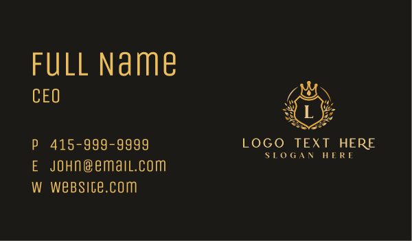 Royal Crown Crest Business Card Design Image Preview