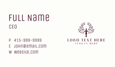 Woman Tree Nature Business Card Image Preview