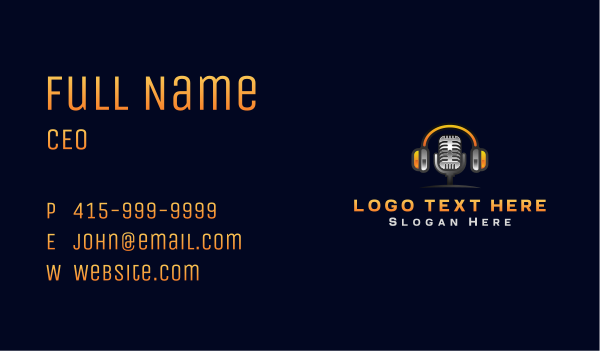 Media Microphone Headset Business Card Design Image Preview
