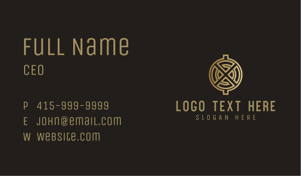 Gold Cryptocurrency Letter X Business Card Design Image Preview