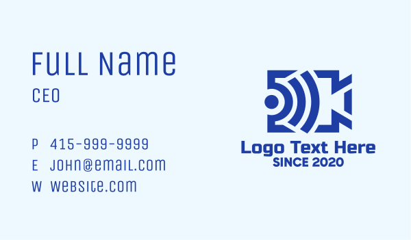 Blue Video Steaming Wifi Business Card Design Image Preview