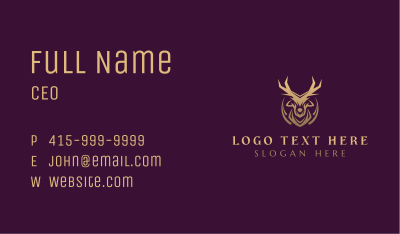 Gold Deer Antlers Business Card Image Preview