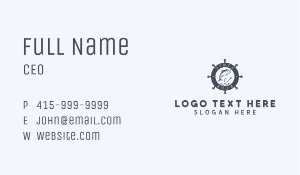 Marine Helm Fishing  Business Card Design Image Preview