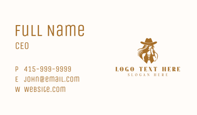 Western Woman Cowgirl Business Card Image Preview