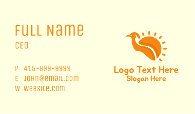 Orange Sun Bird Business Card Image Preview