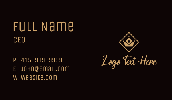Gold Royalty Crown  Business Card Design Image Preview