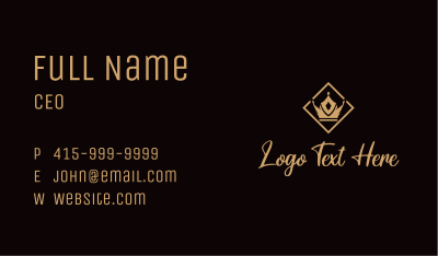 Gold Royalty Crown  Business Card Image Preview