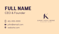 Classic Brand Letter K Business Card Design