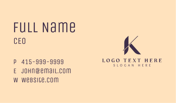 Classic Brand Letter K Business Card Design Image Preview