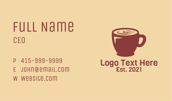 Coffee Cup Clock  Business Card Design Image Preview