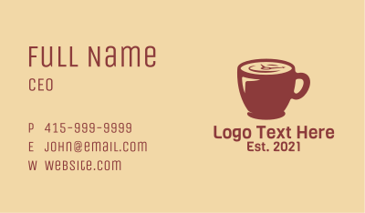 Coffee Cup Clock  Business Card Image Preview