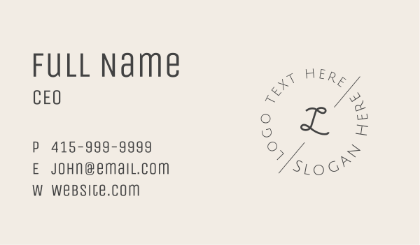 Circular Cursive Lettermark Business Card Design Image Preview
