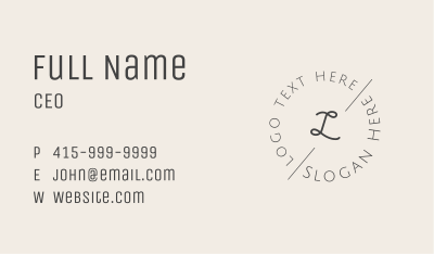 Circular Cursive Lettermark Business Card Image Preview