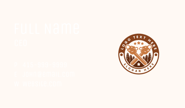Chainsaw Tree Cutting Business Card Design Image Preview