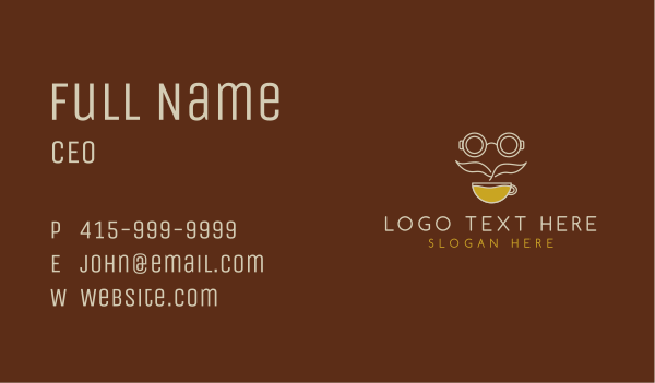 Coffee Shop Mustache Business Card Design Image Preview
