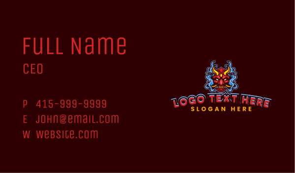 Gaming Demon Mask Business Card Design Image Preview