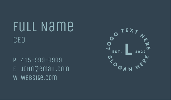 Simple Modern Lettermark Business Card Design Image Preview