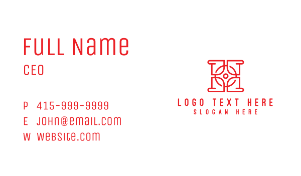 Red HO Outline Business Card Design Image Preview