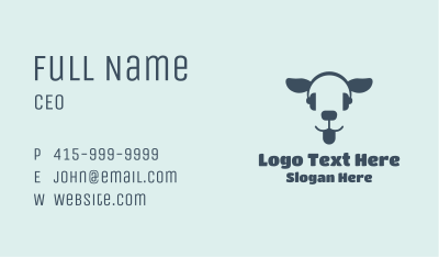 Blue Headset Dog Business Card Image Preview