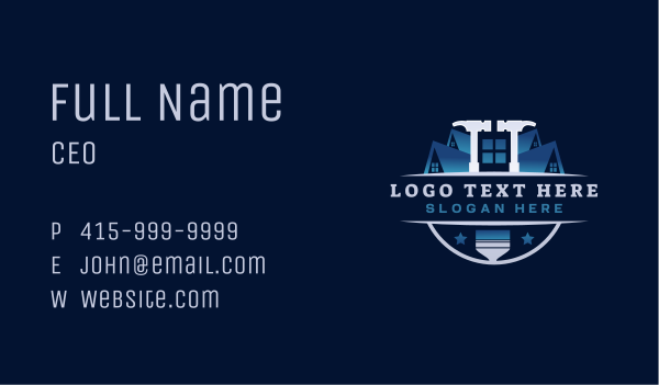 Roof Builder Hammer Business Card Design