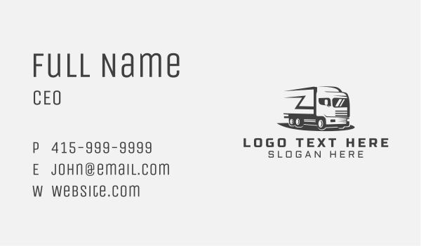 Gray Transportation Truck Business Card Design Image Preview