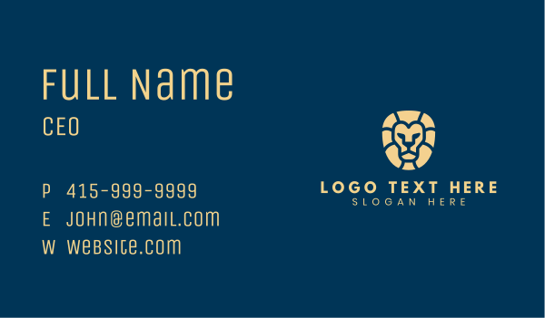 Fierce Lion Head Business Card Design Image Preview