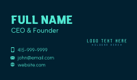 Pixelated Tech Wordmark Business Card Design