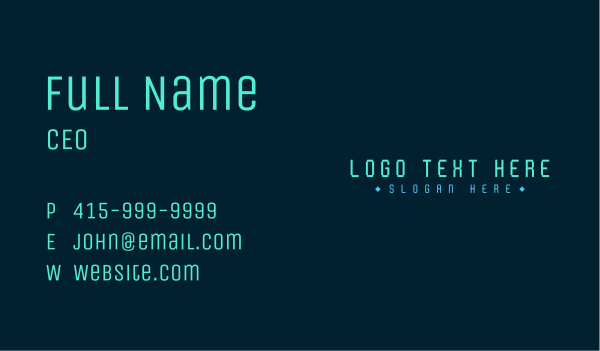 Pixelated Tech Wordmark Business Card Design Image Preview
