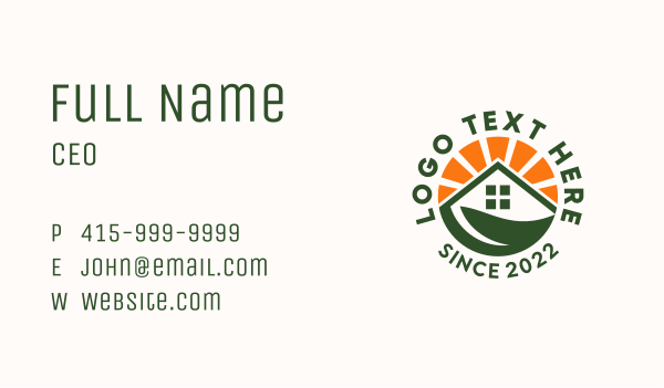 Sunrise House Real Estate  Business Card Design Image Preview